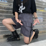 Litlookz Studio Grunge Wide Leg Cargo Shorts, view 3