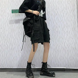 Litlookz Studio Grunge Wide Leg Cargo Shorts, view 5