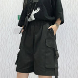 Litlookz Studio Grunge Wide Leg Cargo Shorts, view 6