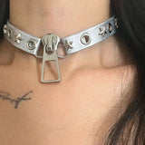 Litlookz Studio Grunge Zip Pendant Choker Necklace, view 2