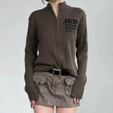 Litlookz Studio Grunge Zip-Up Cardigan Jacket, view 2