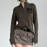 Litlookz Studio Grunge Zip-Up Cardigan Jacket, view 4