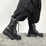 Litlookz Studio Grunge Zip-Up Platform Combat Boots, view 2