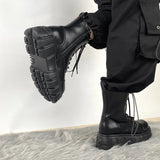 Litlookz Studio Grunge Zip-Up Platform Combat Boots, view 3