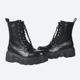 Litlookz Studio Grunge Zip-Up Platform Combat Boots, view 4