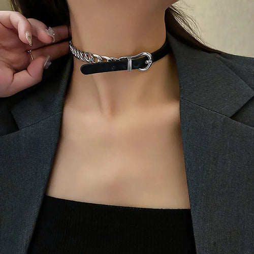 Litlookz Studio Half Belted Chain Necklace
