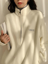 Litlookz Studio Half Zipper Fleece Sweatshirt, view 4