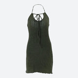 Litlookz Studio Halter Neck Knitted Mini Dress, view 3