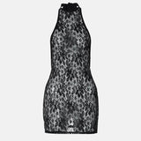 Litlookz Studio Halter Neck Sheer Lace Dress, view 5