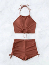 Litlookz Studio Halter Top & Swim Shorts Bikini Set, view 2