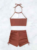 Litlookz Studio Halter Top & Swim Shorts Bikini Set, view 3