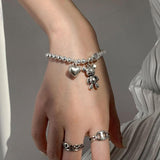 Litlookz Studio Heart and Bear Bracelet, view 2