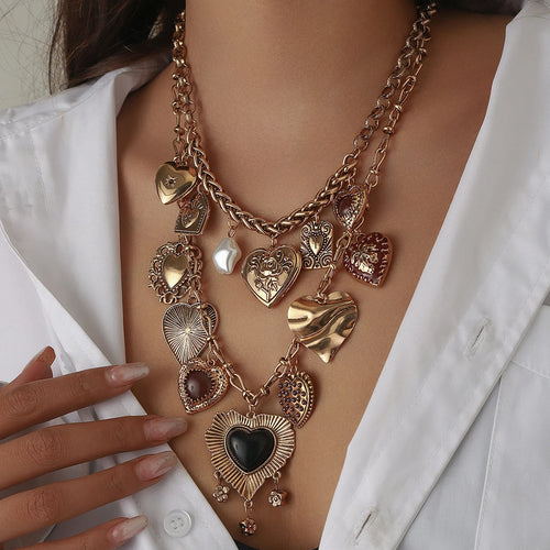 Litlookz Studio Heart Charms Two Pack Necklace