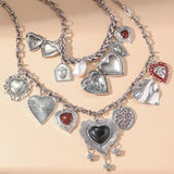 Litlookz Studio Heart Charms Two Pack Necklace, view 4