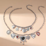 Litlookz Studio Heart Charms Two Pack Necklace, view 6