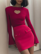 Litlookz Studio Heart Cut Out Corduroy Top, view 4