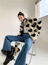 Litlookz Studio Heart Pattern Teddy Jacket, view 5