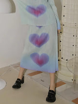 Litlookz Studio Heart Pleated Top & Midi Skirt Two Piece Set, view 5
