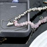 Litlookz Studio Heart Rose Quartz Necklace, view 3