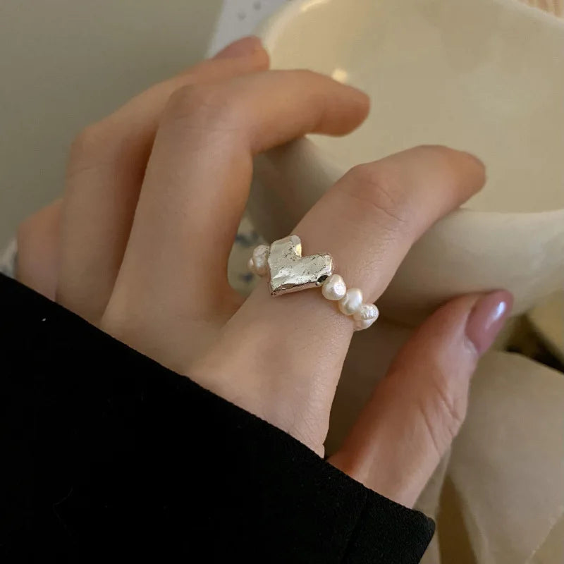 Litlookz Studio Heart Stone Beaded Ring