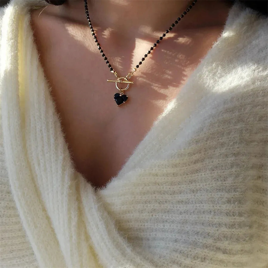 Litlookz Studio Heart Toggle Clasp Beaded Necklace