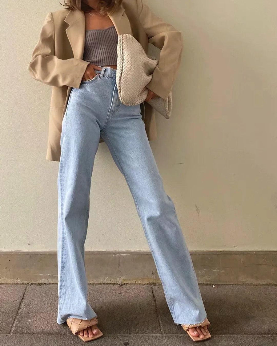 Litlookz Studio High Waist Casual Washed Jeans