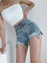 Litlookz Studio High Waist Extra Distressed Jean Shorts, view 5