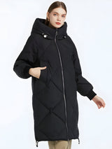 Litlookz Studio Hooded Zip-Up Long Puffer Coat, view 3