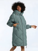 Litlookz Studio Hooded Zip-Up Long Puffer Coat, view 4