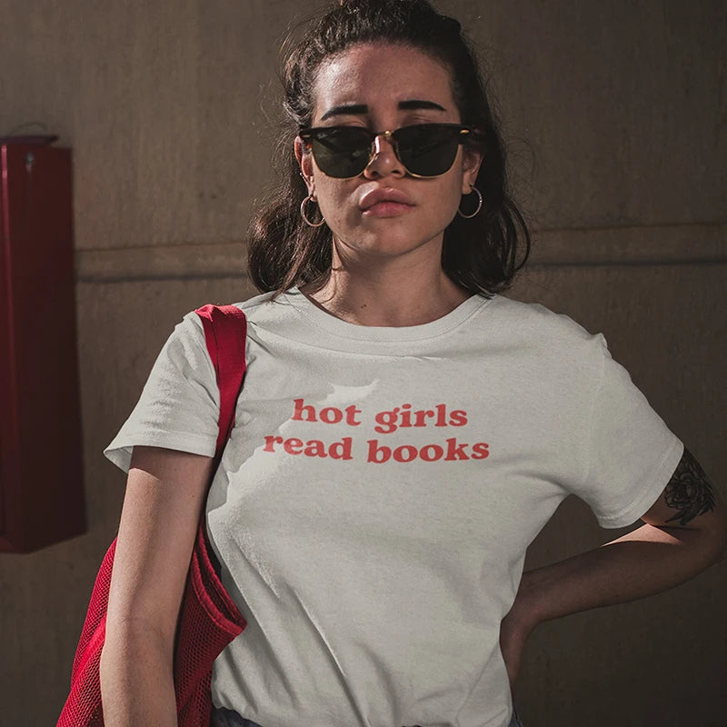 Litlookz Studio Hot Girls Read Books Tee