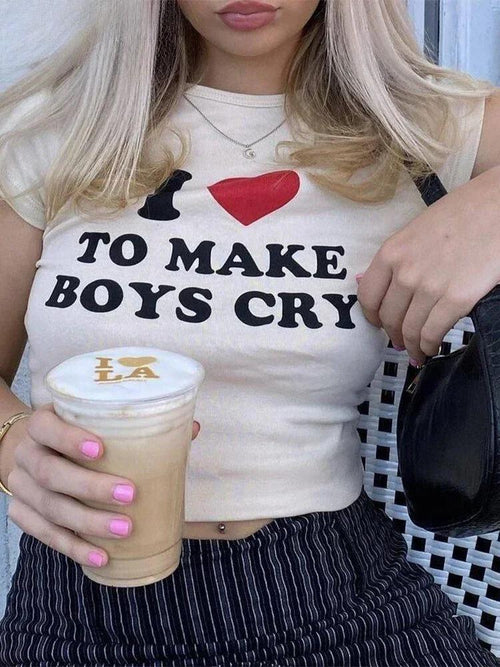 Litlookz Studio I Love To Make Boys Cry Tee