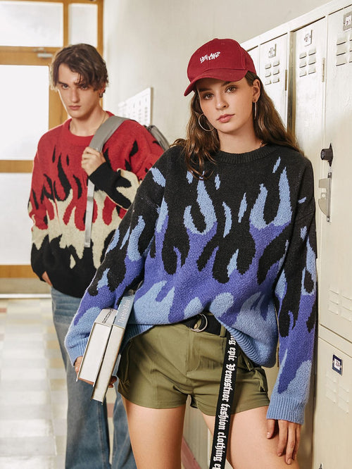 Litlookz Studio Indie Flame Knitted Sweater