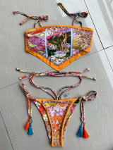 Litlookz Studio Indie Floral Bandana Scarf Bikini Set, view 4