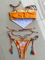 Litlookz Studio Indie Floral Bandana Scarf Bikini Set, view 5