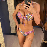 Litlookz Studio Paisley Twisted Bust Bikini Set, view 4