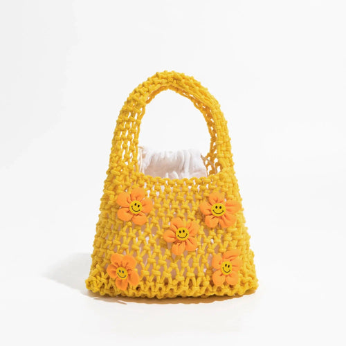 Litlookz Studio Indie Smiley Flowers Crochet Bag