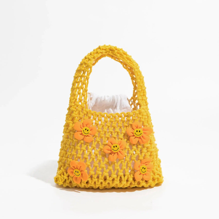 Litlookz Studio Indie Smiley Flowers Crochet Bag