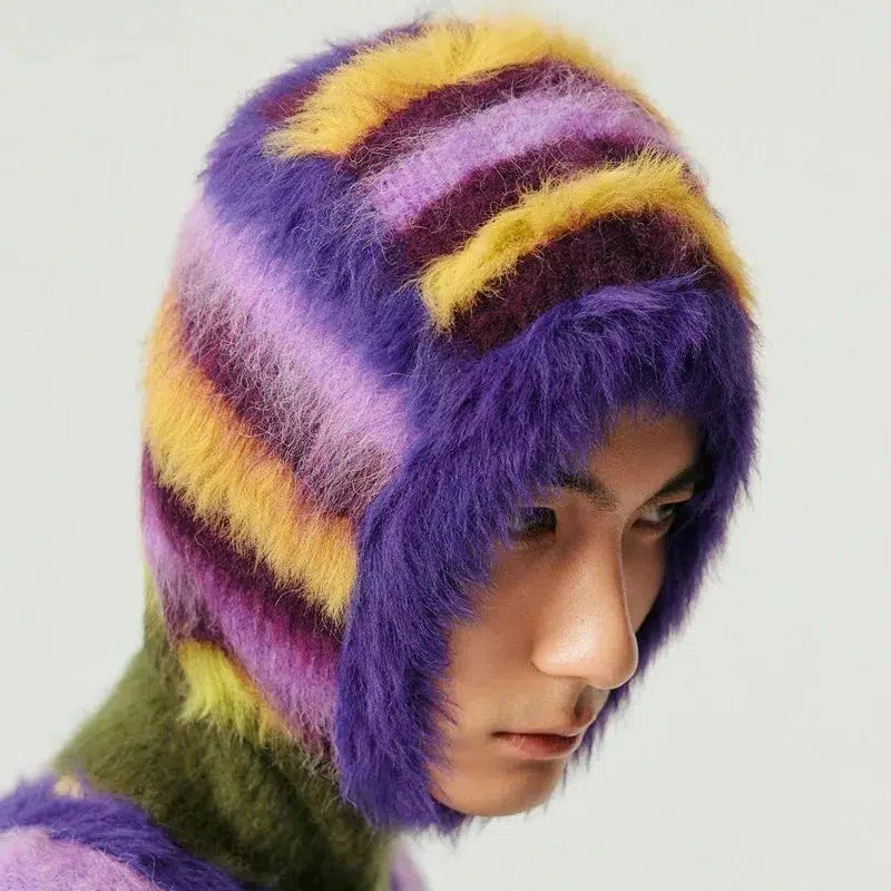 Litlookz Studio Indie Striped Fluffy Balaclava