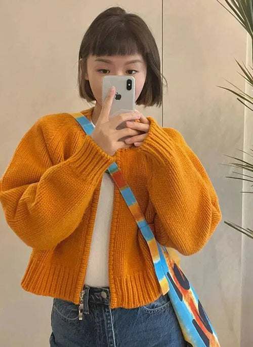 Litlookz Studio Indie Zip Up Knitted Cardigan