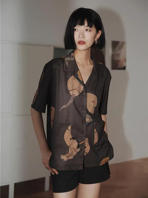 Litlookz Studio Japanese Art Short Sleeve Shirt
