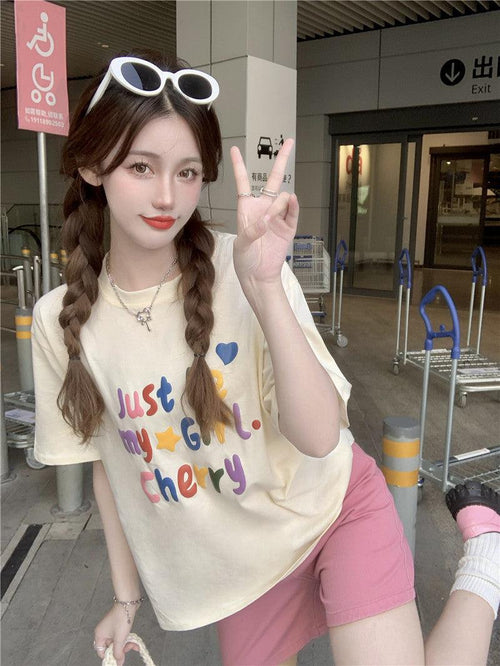 Litlookz Studio Just Be My Girl Cherry Tee
