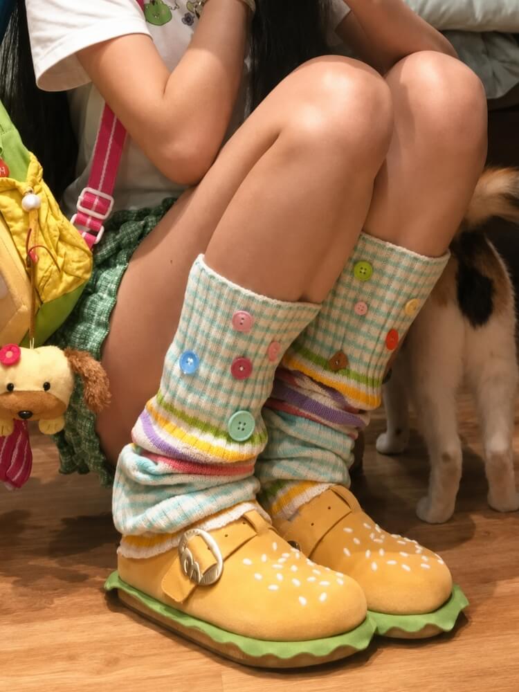 Litlookz Studio Kawaii Button Leg Warmers