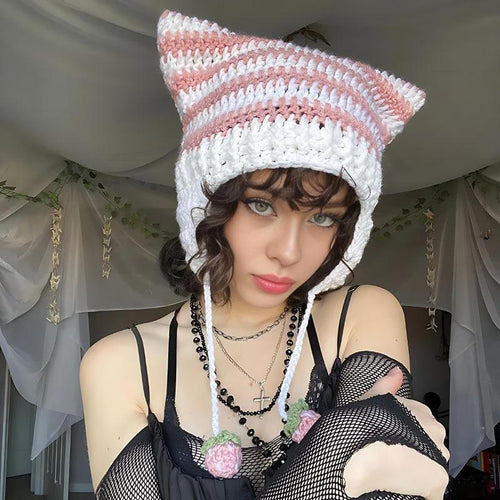 Litlookz Studio Kawaii Cat Ear Knitted Beanie
