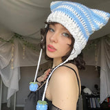 Litlookz Studio Kawaii Cat Ear Knitted Beanie, view 3