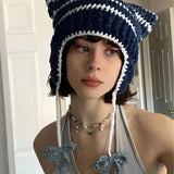 Litlookz Studio Kawaii Cat Ear Knitted Beanie, view 5