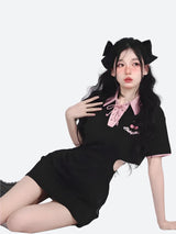 Litlookz Studio Kawaii Cherry Cut Out Mini Polo Dress, view 4