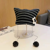 Litlookz Studio Kawaii Knitted Cat Ear Beanie, view 2