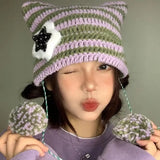 Litlookz Studio Kawaii Knitted Cat Ear Beanie, view 3