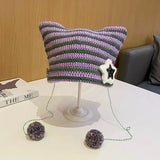 Litlookz Studio Kawaii Knitted Cat Ear Beanie, view 4
