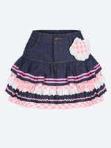 Litlookz Studio Kawaii Layered Denim Mini Skirt, view 5